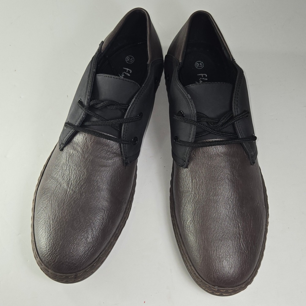 Flying Deer Mens Shoes Chukka Boots Brown Black Size 9.5 Lace Up Casual‎ Dress